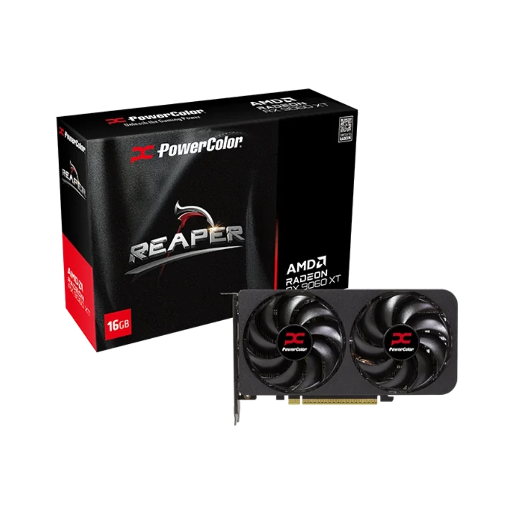 PowerColor Graphic Card AMD Radeon RX 9060 XT Reaper 8GB DDR6 Dual Fan view 3